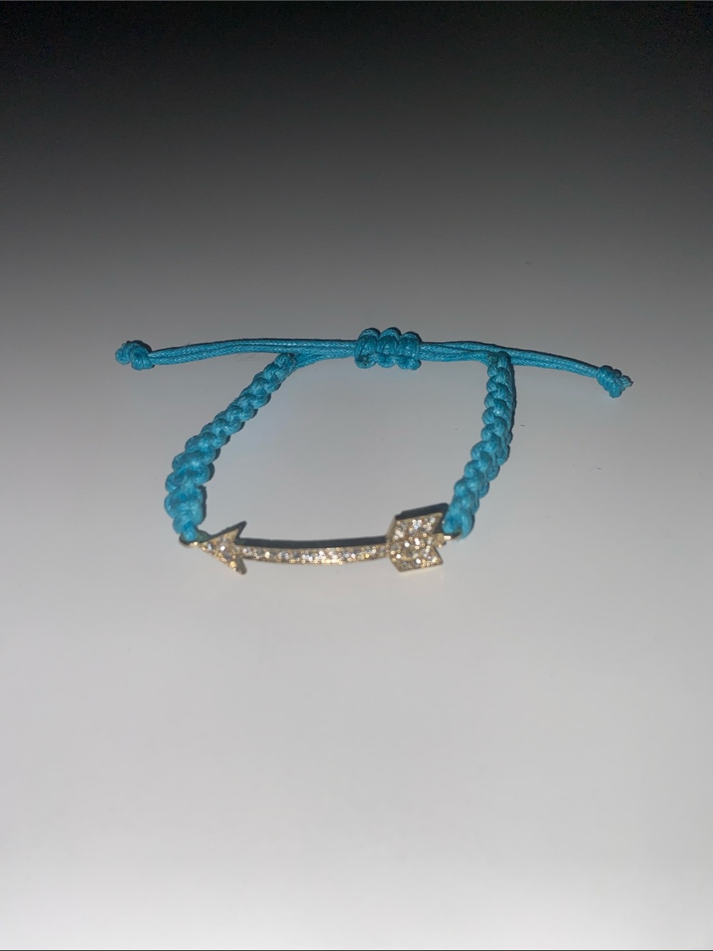 Turquoise Arrow Cord Bracelet with Pavé Accents